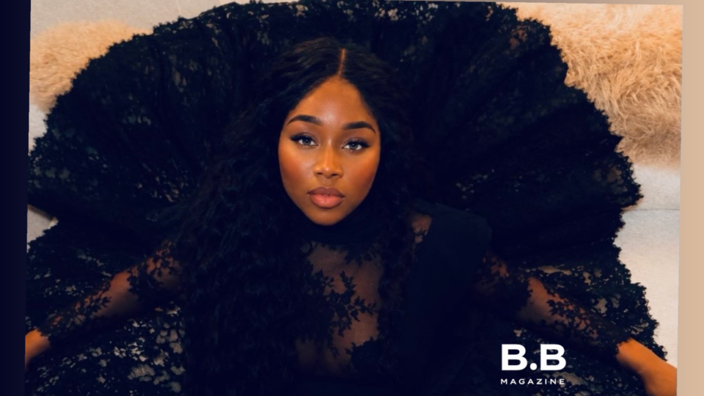 Woman in black lace gown lying on fur rug for B.B Magazine Ethereal Woman Fall Winter 2026 story
